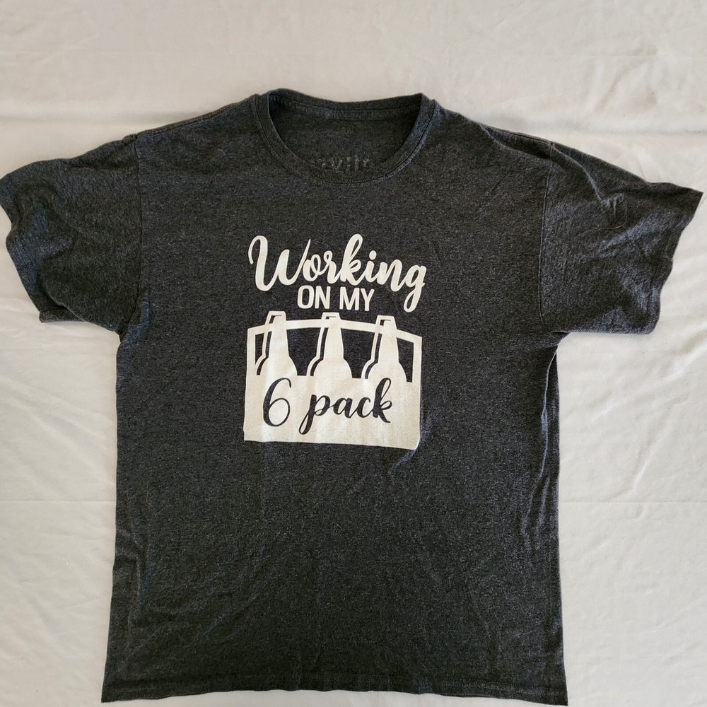 Working On My 6 Pack Beer Belly Running Grayβ T-Shirt Men's XL